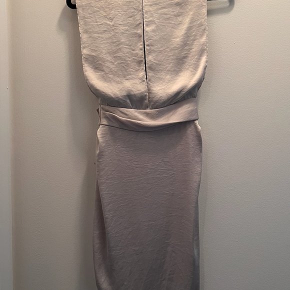 All Saints Arina Dress in Silvery Grey Japanese Cloth, size 0 - Picture 7 of 11